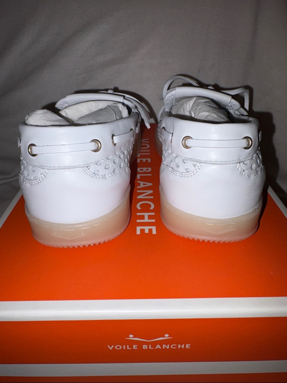 NWT VOILE BLANCHE Olivia Wind Boat Shoe in White - Picture 11 of 16